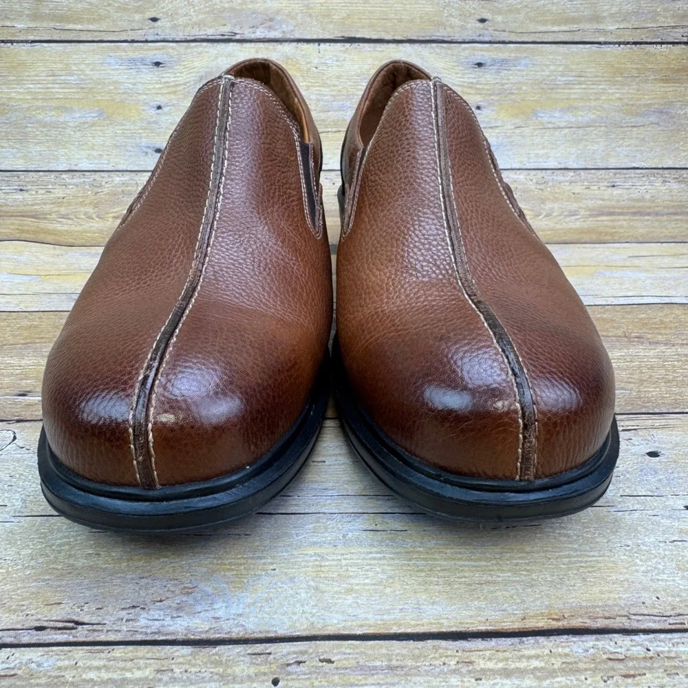 Gravity Defyer Mens Brown Leather‎ Slip On Loafers Comfort Shoes Size 11.5 Wide